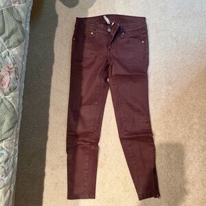 MANGO Burgundy Skinny Jeans 24